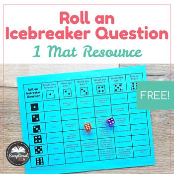 Preview of FREE Roll an Icebreaker Question 1 mat - A Getting to Know You Game with Dice!