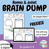 FREE Romeo and Juliet Brain Dump Graphic Organizer - print