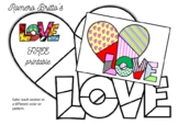 FREE 'Romero Britto's LOVE' Valentines Day Coloring Page