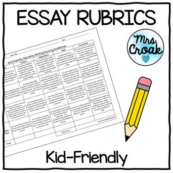 Preview of Writing Rubrics: Kid Friendly Language (upper elem/middle)