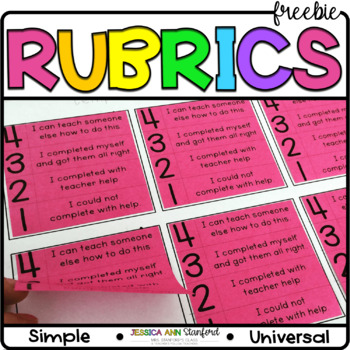 Preview of FREE Kid Friendly Grading Rubric - Generic Example Assessment Template - PDF