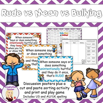 Preview of Rude vs Mean vs Bullying