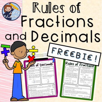 Preview of FREE Rules of Fractions and Decimals