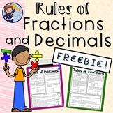 FREE Rules of Fractions and Decimals