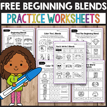 Preview of FREE S Blends Worksheets R Blends Activities Phonics ESL Literacy