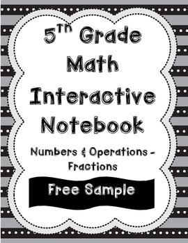 Preview of FREE SAMPLE: 5th Grade Interactive Notebook-Numbers and Operations-Fractions