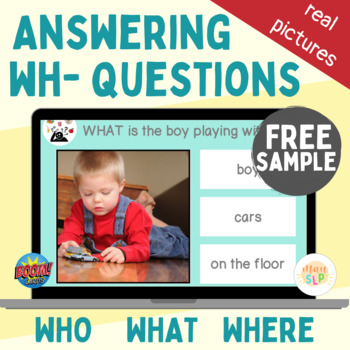 Preview of FREE SAMPLE - Answering WH questions: Real Pictures