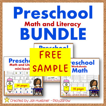 Preview of FREE SAMPLE!   MATH and LITERACY BUNDLE SCHOOL THEME