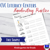 FREE SAMPLE: CVC Literacy Centers (Handwriting Practice)