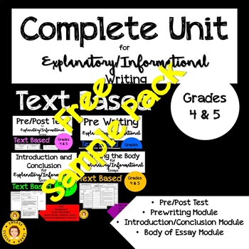 Preview of FREE SAMPLE - Complete Writing Unit for Explanatory/Informational Writing