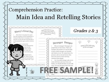 Preview of FREE SAMPLE: Comprehension: Main Idea and Retelling Stories (RI2.2, RL2.2)