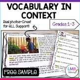 FREE SAMPLE: Context Clue Passage and Vocabulary Activity 