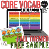 FREE SAMPLE Core Vocabulary Boom Cards™: FALL Themed Speec