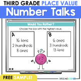 FREE SAMPLE Digital Number Talks 3rd Grade Place Value