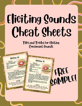 Preview of FREE SAMPLE / Eliciting Sounds Cheat Sheets / /ch/ and /sh/ SLP Speech Sounds