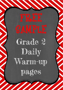 Preview of FREE SAMPLE Grade 2 daily warm up pages