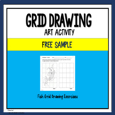 FREE SAMPLE Grid Drawing Activity - Koi Fish