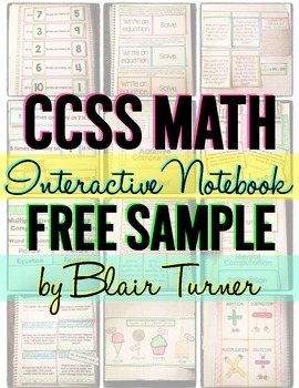 Preview of {FREE SAMPLE!} Interactive Notebooks for 1st-5th Grade Math