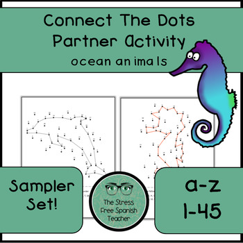 Preview of FREE SAMPLE LESSON Spanish Connect the Dots Partner Activity Sampler Set