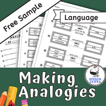 Preview of FREE SAMPLE | Making Analogies | Worksheets for Language Therapy