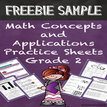 Preview of FREE SAMPLE Math Concepts & Applications Grade 2 Practice Special Education
