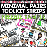FREE SAMPLE Minimal Pairs Toolkit Strips for Speech Therapy