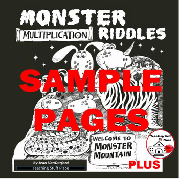 Preview of FREE...MATH...Monster Multiplication Riddles ...and MORE...FREEBIE Gr. 3-4