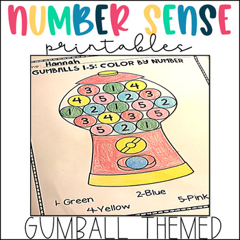 Preview of FREE SAMPLE Number Recognition and Counting 1-10: Gumball Math Distance Learning
