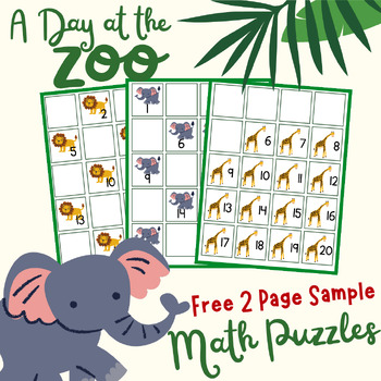 FREE SAMPLE OF Number Puzzles - Fill in the Missing Number 1-20 | TPT