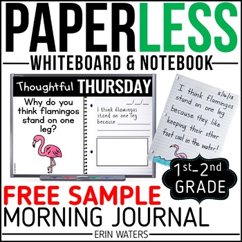 Preview of FREE SAMPLE Paperless 1st & 2nd Grade Morning Work {Whiteboard-based & EDITABLE}