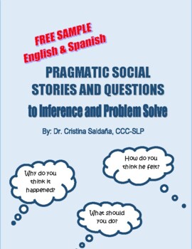 Preview of FREE SAMPLE- Pragmatic Social Stories to Inference and Problem Solve- Bilingual