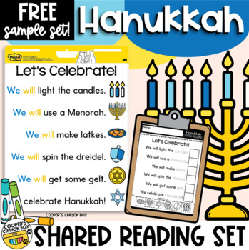 Preview of FREE SAMPLE SET Hanukkah Shared Reading | Project & Trace Chart Worksheet