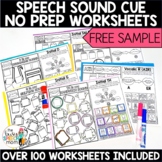 FREE SAMPLE Speech Sound Cue No Prep Worksheets