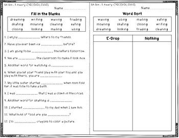 Free Sample Words Their Way - Syllables and Affixes - Worksheet