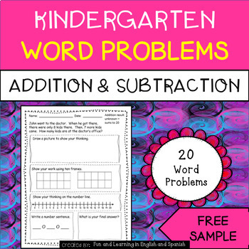 Preview of Kindergarten Word Problems w/ Digital Option (FREE) - Distance Learning
