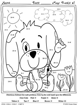 free sample from math mayhem may math printables color by the code