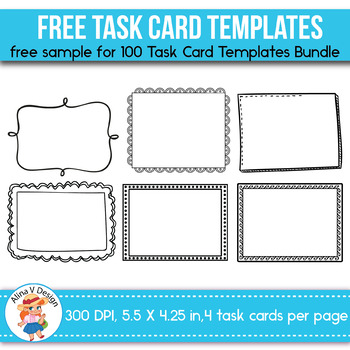 Preview of FREE Task Card Templates EDITABLE