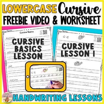 Preview of FREE SAMPLE: Lowercase Cursive Handwriting Video Lessons & Worksheets