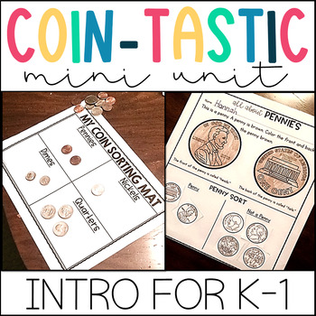 Preview of FREE SAMPLE of Introduction to Coins Unit for Kindergarten and 1st Grade