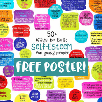 Preview of FREE SELF-ESTEEM POSTER: Decor for Your Classroom, Counseling Office or Home!