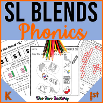SL Blends | SL Consonant Blend Activities Worksheets Centers | NO PREP