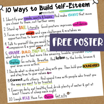 50 DIFFERENT WAYS TO BUILD SELF ESTEEM for Teens and Kids - WholeHearted  School Counseling