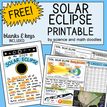 Preview of FREE SOLAR ECLIPSE FREEBIE! blanks and keys Printable