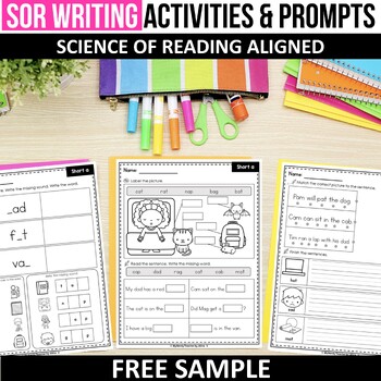 Preview of FREE SOR Aligned Writing Activities + Narrative Opinion Writing Prompts Sentence