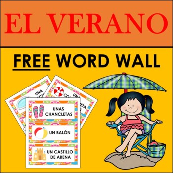 Preview of FREE SPANISH SUMMER VOCABULARY: WORD WALL (EL VERANO)