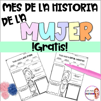 Preview of FREE SPANISH  Women History Month Biography Research - writing worksheets