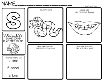 s sound speech therapy worksheets
