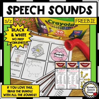 Preview of FREE SPEECH SOUNDS Speech Therapy WORKSHEETS low prep