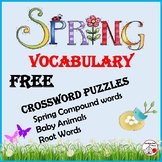FREE . . . SPRING VOCABULARY Crossword Puzzles – Grades 3-