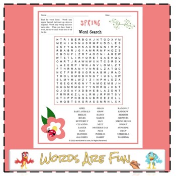 Preview of FREE SPRING Word Search Puzzle Handout Fun Activity